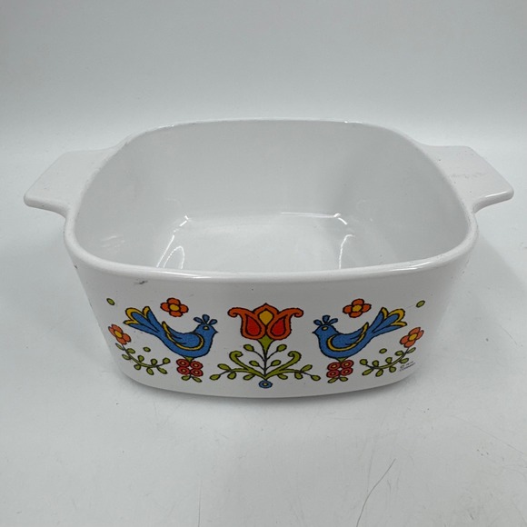 Corning Ware Other - 1975 Corning Ware 1.5 Quart Casserole "Blue Bird" "Country Festival" Ovenware